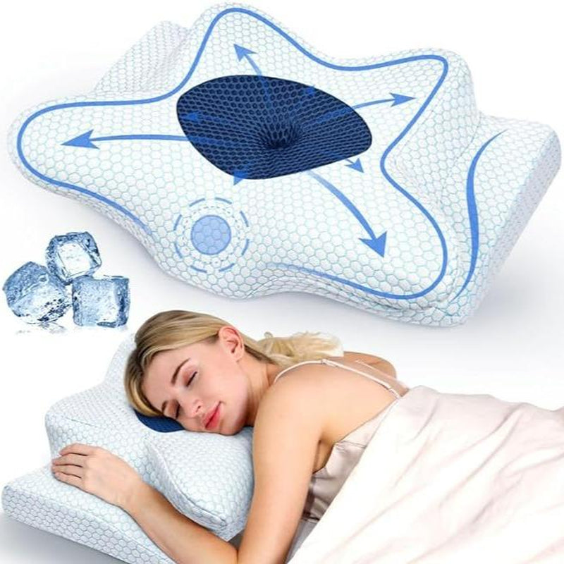 Emircey Memory Foam Neck Pillow, Soft Comfortable Contour Sleep Pillow, Odorless Pillow/Breathable Cases, Bed Pillow, Father'S Day Gifts for Him