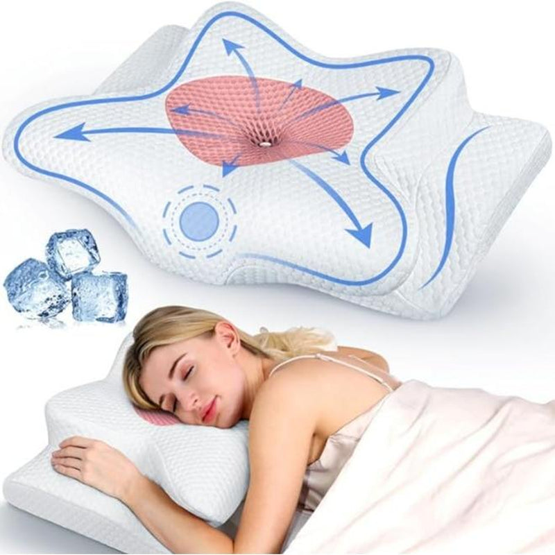 Emircey Memory Foam Neck Pillow, Soft Comfortable Contour Sleep Pillow, Odorless Pillow/Breathable Cases, Bed Pillow, Father'S Day Gifts for Him