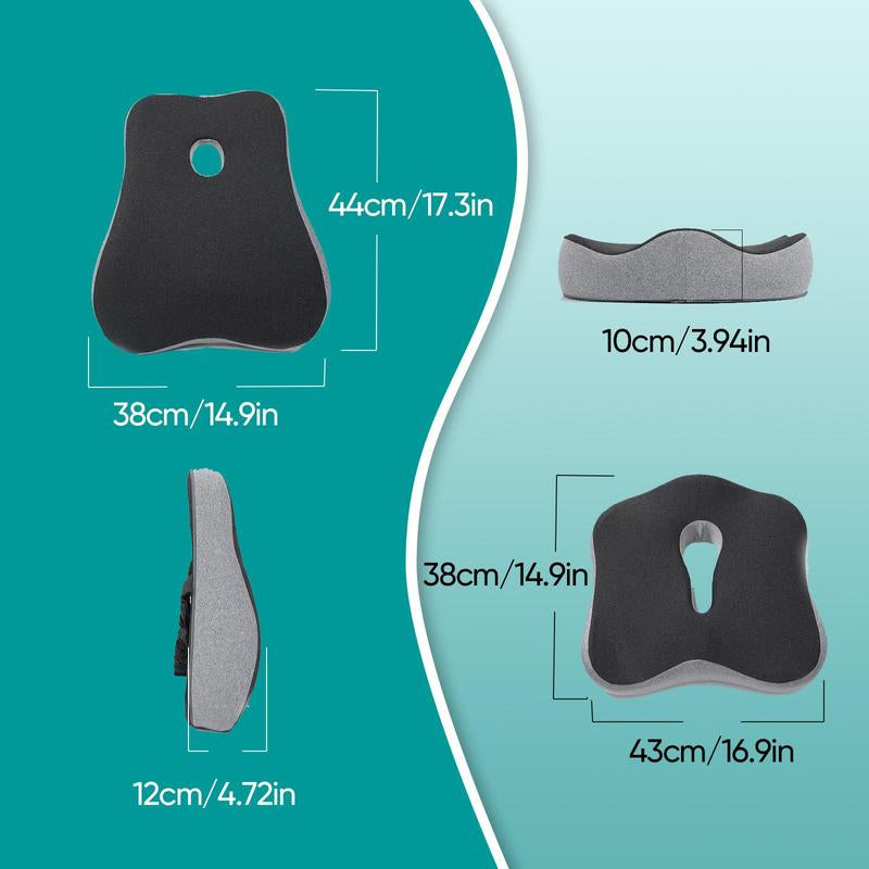 Ergonomic Design Waist Support Pillow, Adjustable Strap Waist Support Cushion for Adjustable Swivel Chair, Comfortable Seat Cushion for Office Chair & Car Seat