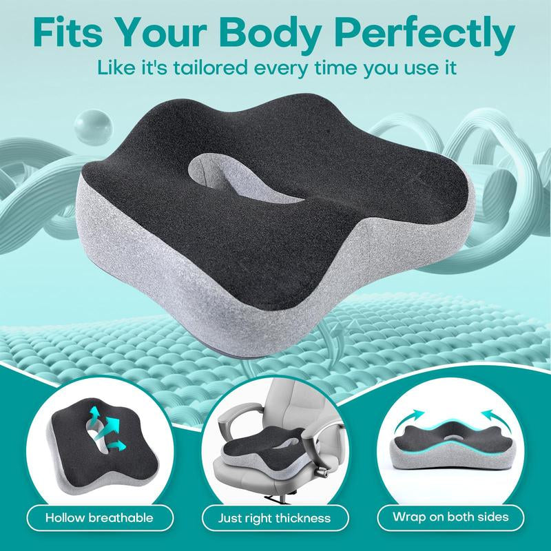 Ergonomic Design Waist Support Pillow, Adjustable Strap Waist Support Cushion for Adjustable Swivel Chair, Comfortable Seat Cushion for Office Chair & Car Seat