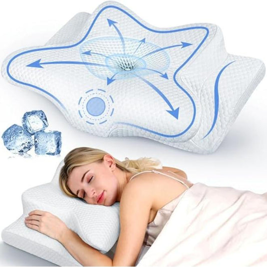 Emircey Memory Foam Neck Pillow, Soft Comfortable Contour Sleep Pillow, Odorless Pillow/Breathable Cases, Bed Pillow, Father'S Day Gifts for Him