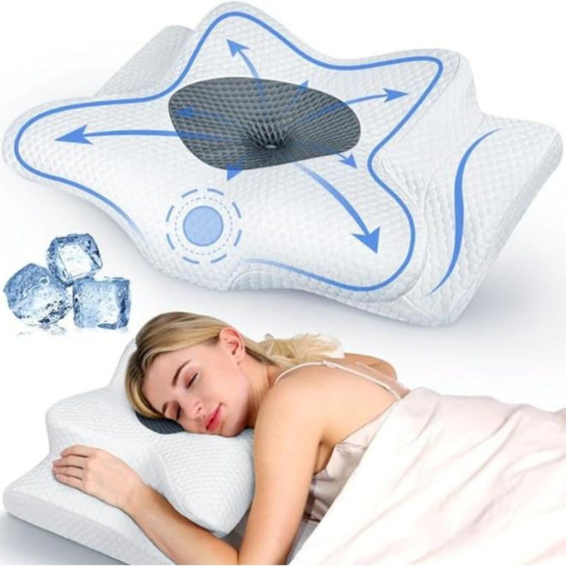Emircey Memory Foam Neck Pillow, Soft Comfortable Contour Sleep Pillow, Odorless Pillow/Breathable Cases, Bed Pillow, Father'S Day Gifts for Him