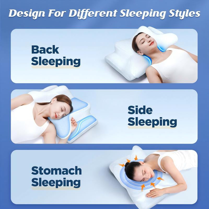Emircey Memory Foam Neck Pillow, Soft Comfortable Contour Sleep Pillow, Odorless Pillow/Breathable Cases, Bed Pillow, Father'S Day Gifts for Him