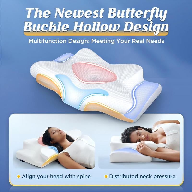 Emircey Memory Foam Neck Pillow, Soft Comfortable Contour Sleep Pillow, Odorless Pillow/Breathable Cases, Bed Pillow, Father'S Day Gifts for Him